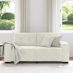 Canapé deux places crème 180x77x82 cm velours 582755582755