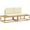 Canapé d'extérieur en bout 2 Pièce Blanc Bois d'Acacia Massif 582756582756