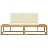 Canapé d'extérieur en bout 2 Pièce Blanc Bois d'Acacia Massif 582756582756