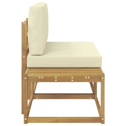 Canapé d'extérieur en bout 2 Pièce Blanc Bois d'Acacia Massif 582756582756