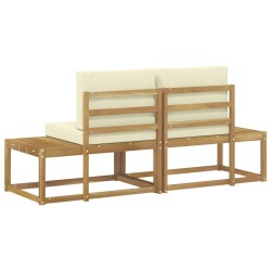 Canapé d'extérieur en bout 2 Pièce Blanc Bois d'Acacia Massif 582756582756
