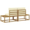 Canapé d'extérieur en bout 2 Pièce Blanc Bois d'Acacia Massif 582756582756