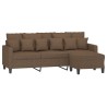 Canapé à 3 places avec repose-pieds Marron 180 cm Tissu 582757582757