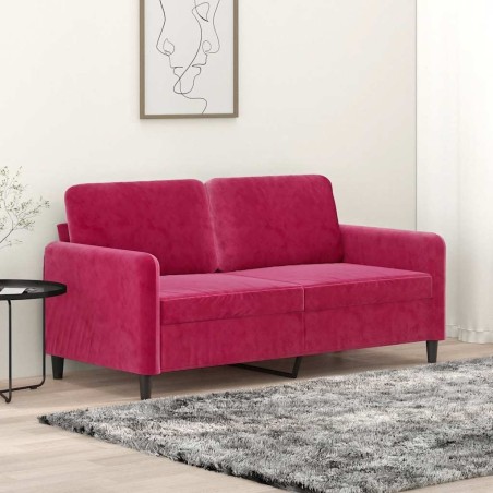 Canapé à 2 places Rouge bordeaux 140 cm Velours 582758582758