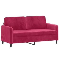Canapé à 2 places Rouge bordeaux 140 cm Velours 582758582758