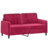 Canapé à 2 places Rouge bordeaux 140 cm Velours 582758582758