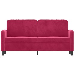 Canapé à 2 places Rouge bordeaux 140 cm Velours 582758582758