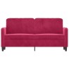 Canapé à 2 places Rouge bordeaux 140 cm Velours 582758582758