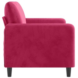 Canapé à 2 places Rouge bordeaux 140 cm Velours 582758582758