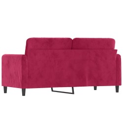 Canapé à 2 places Rouge bordeaux 140 cm Velours 582758582758