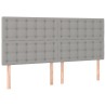 Tête de lit Gris clair 200x5x118/128 cm Tissu 582762582762