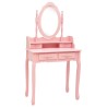 Ensemble de coiffeuse avec tabouret Rose 75x69x140 cm Paulownia 582765582765