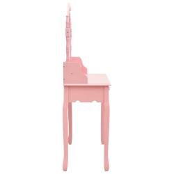 Ensemble de coiffeuse avec tabouret Rose 75x69x140 cm Paulownia 582765582765