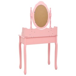 Ensemble de coiffeuse avec tabouret Rose 75x69x140 cm Paulownia 582765582765