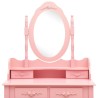 Ensemble de coiffeuse avec tabouret Rose 75x69x140 cm Paulownia 582765582765