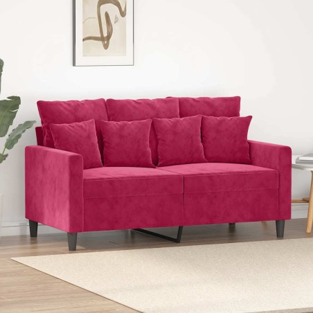 Canapé à 2 places Rouge bordeaux 120 cm Velours 582766582766