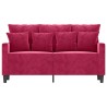 Canapé à 2 places Rouge bordeaux 120 cm Velours 582766582766