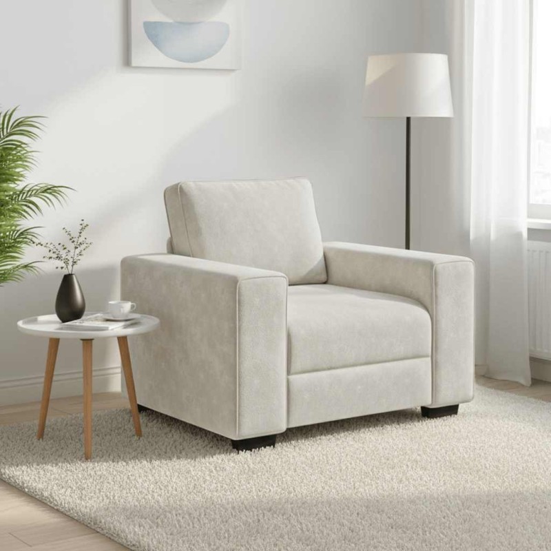 Canapé/Fauteuil crème 100x77x82 cm velours 582781582781