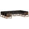 Ensemble de canapés d'extérieur 9 pcs Naturel et Noir 582785582785