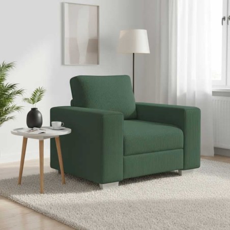 Canapé/Fauteuil vert foncé 100x77x82 cm en tissu velours côtelé 582787582787