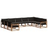 Ensemble de canapés d'extérieur 9 pcs Naturel et Noir 582789582789