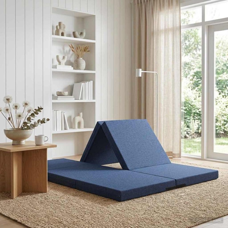 Canapé-lit pliable 140 x 67 x 45 cm Bleu 582792582792