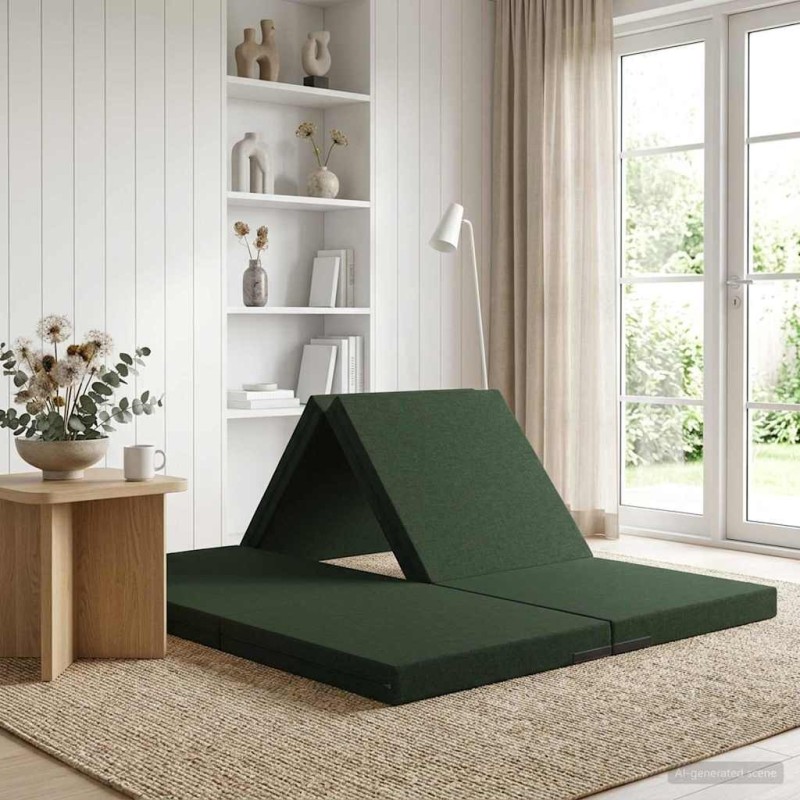 Canapé-lit pliable 140 x 67 x 45 cm Vert foncé 582793582793