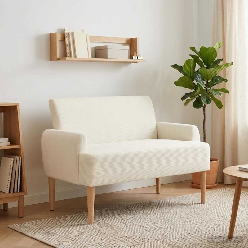 Canapé love seat avec capitonnage en boutons Crème 582798582798