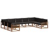 Ensemble de canapés d'extérieur 9 pcs Naturel et Noir 582800582800
