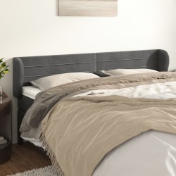 Tête de lit avec oreilles Gris foncé 203x23x78/88 cm Velours 582806582806