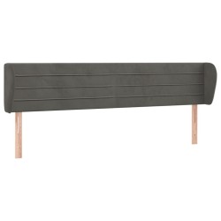 Tête de lit avec oreilles Gris foncé 203x23x78/88 cm Velours 582806582806