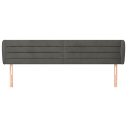 Tête de lit avec oreilles Gris foncé 203x23x78/88 cm Velours 582806582806