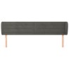 Tête de lit avec oreilles Gris foncé 203x23x78/88 cm Velours 582806582806