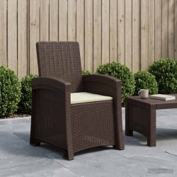 Chaise de jardin inclinable imitant le rotin Marron et crème PP 582809582809