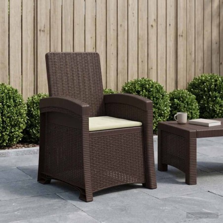 Chaise de jardin inclinable imitant le rotin Marron et crème PP 582809582809
