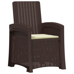 Chaise de jardin inclinable imitant le rotin Marron et crème PP 582809582809