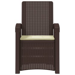 Chaise de jardin inclinable imitant le rotin Marron et crème PP 582809582809