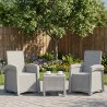 Chaise de jardin inclinable imitant le rotin 2 pcs Blanc PP 582810582810
