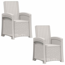 Chaise de jardin inclinable imitant le rotin 2 pcs Blanc PP 582810582810