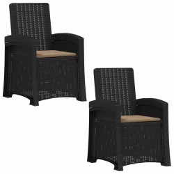 Chaise de jardin inclinable imitant le rotin 2 pcs PP 582811582811