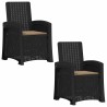 Chaise de jardin inclinable imitant le rotin 2 pcs PP 582811582811