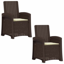 Chaise de jardin inclinable imitant le rotin 2 pcs PP 582812582812