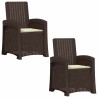 Chaise de jardin inclinable imitant le rotin 2 pcs PP 582812582812