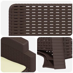 Chaise de jardin inclinable imitant le rotin 2 pcs PP 582812582812
