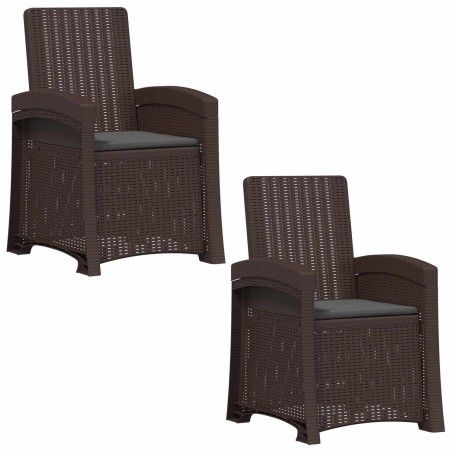 Chaise de jardin inclinable imitant le rotin 2 pcs PP 582814582814