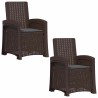 Chaise de jardin inclinable imitant le rotin 2 pcs PP 582814582814