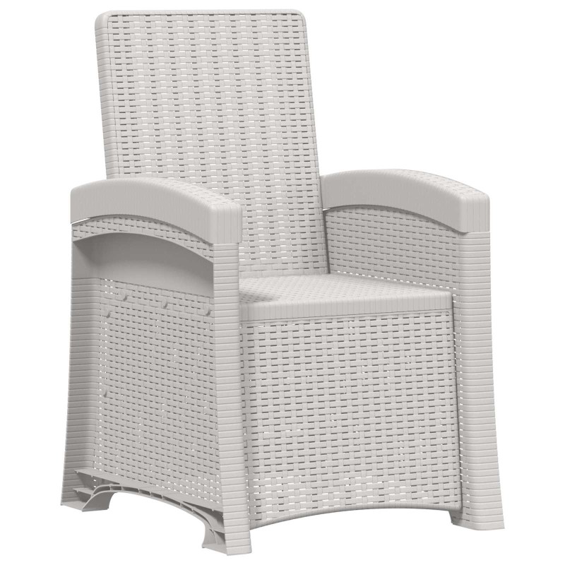 Chaise de jardin inclinable imitant le rotin Blanc PP 582815582815