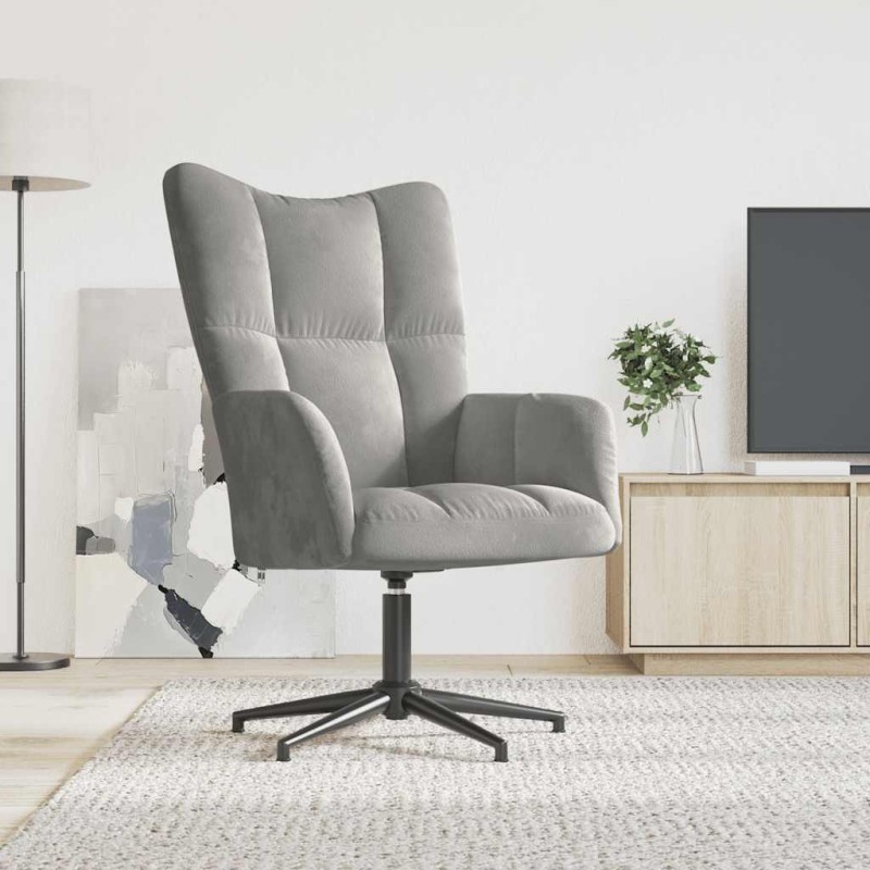 Chaise de relaxation Gris clair Velours 582817582817