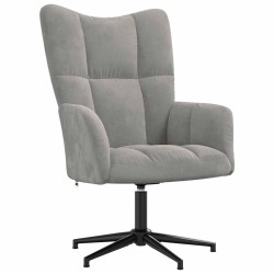 Chaise de relaxation Gris clair Velours 582817582817