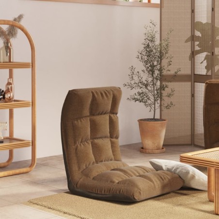 Chaise pliable de sol Marron Tissu 582819582819